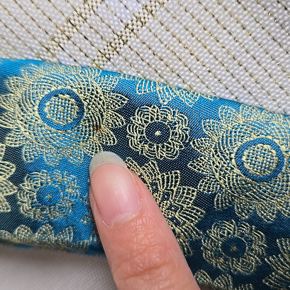 Ted Baker Blue & Gold Floral Tie - Picture 3 of 8